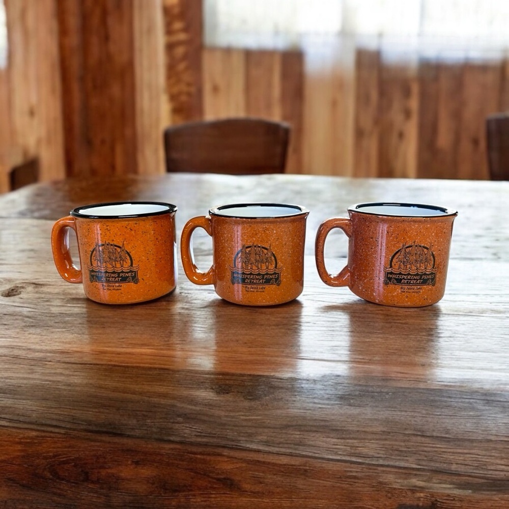 Orange Speckled Mugs Set Stoneware
